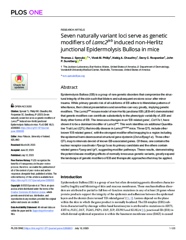 (PDF) Seven naturally variant loci serve as genetic modifiers of ...