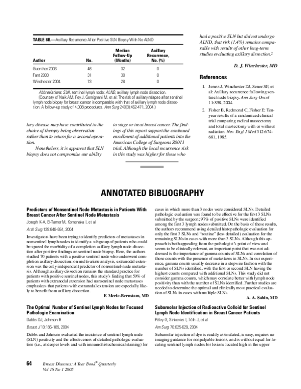 (PDF) Subareolar Injection of Radioactive Colloid for Sentinel Lymph ...