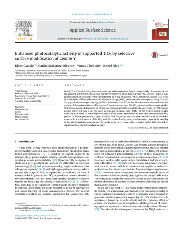 (PDF) Enhanced photocatalytic activity of supported Cu-doped ZnO ...