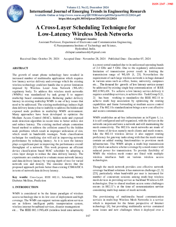 (PDF) A Cross-Layer Scheduling Technique for Low-Latency Wireless Mesh ...