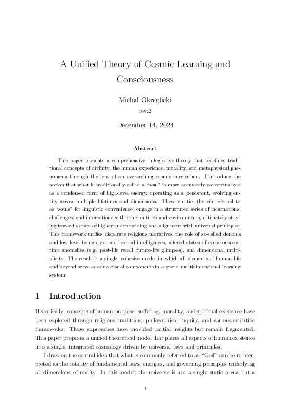 (PDF) A Unified Theory of Cosmic Learning and Consciousness