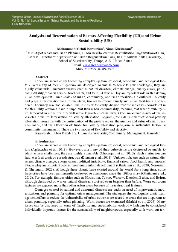 (PDF) Analysis and Determination of Factors Affecting Flexibility (UR ...