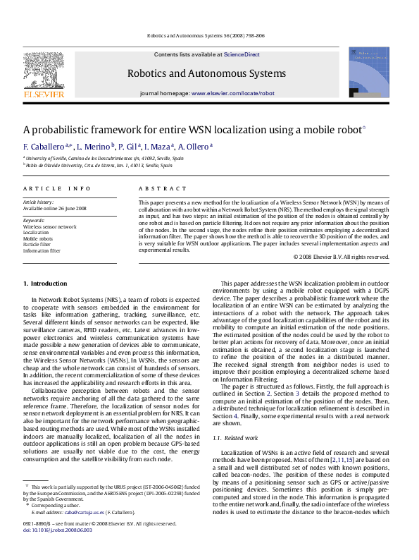 (PDF) A probabilistic framework for entire WSN localization using a ...