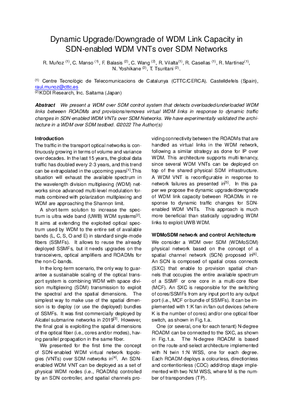 (PDF) Dynamic Upgrade/Downgrade of WDM Link Capacity in SDN-enabled WDM ...