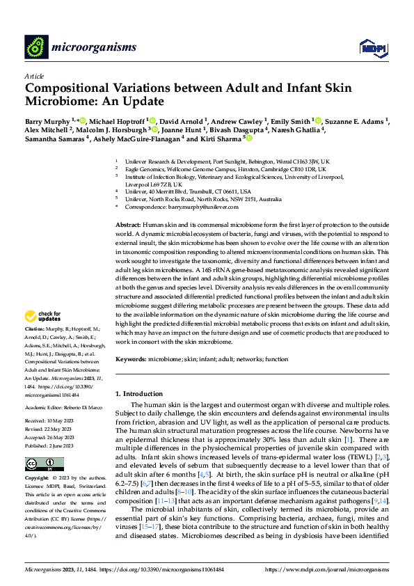 (PDF) Compositional Variations between Adult and Infant Skin Microbiome ...