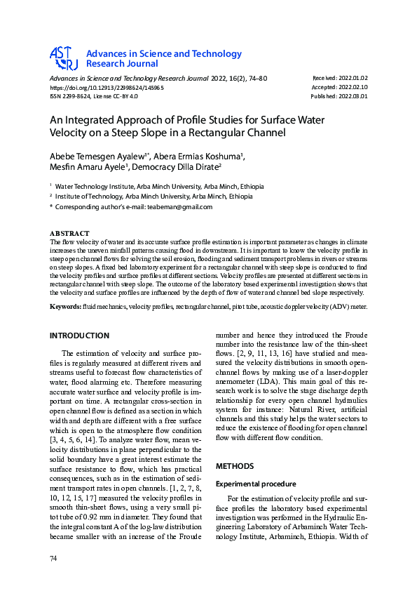 (PDF) An Integrated Approach of Profile Studies for Surface Water ...