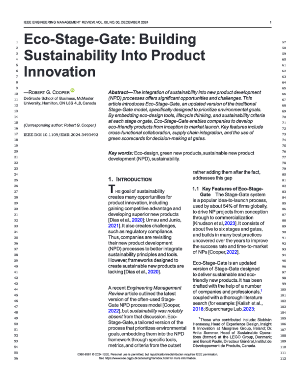 (PDF) Eco Stage Gate Cooper in EMR Dec