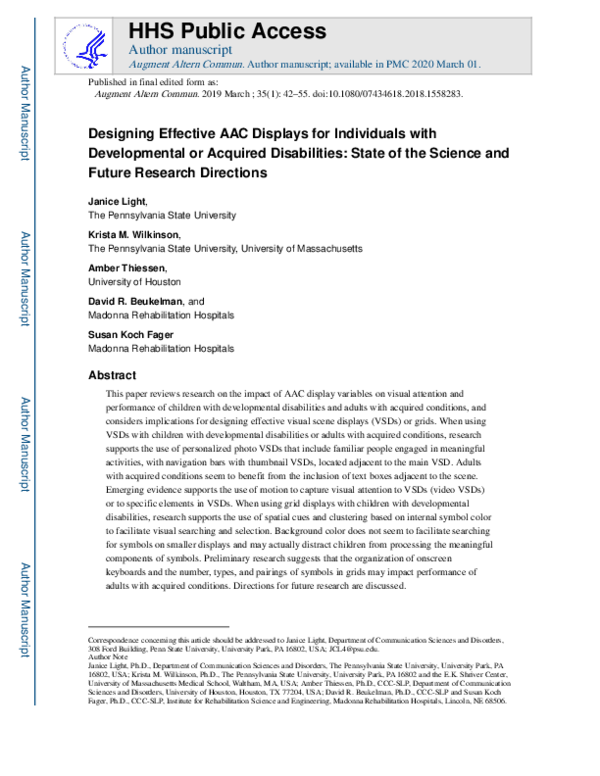 (PDF) Designing effective AAC displays for individuals with ...