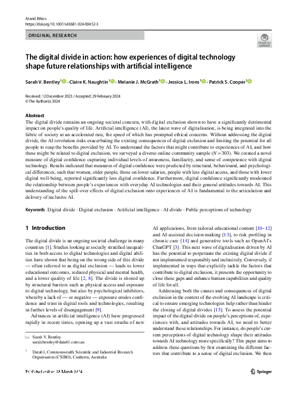 (PDF) The digital divide in action: how experiences of digital ...