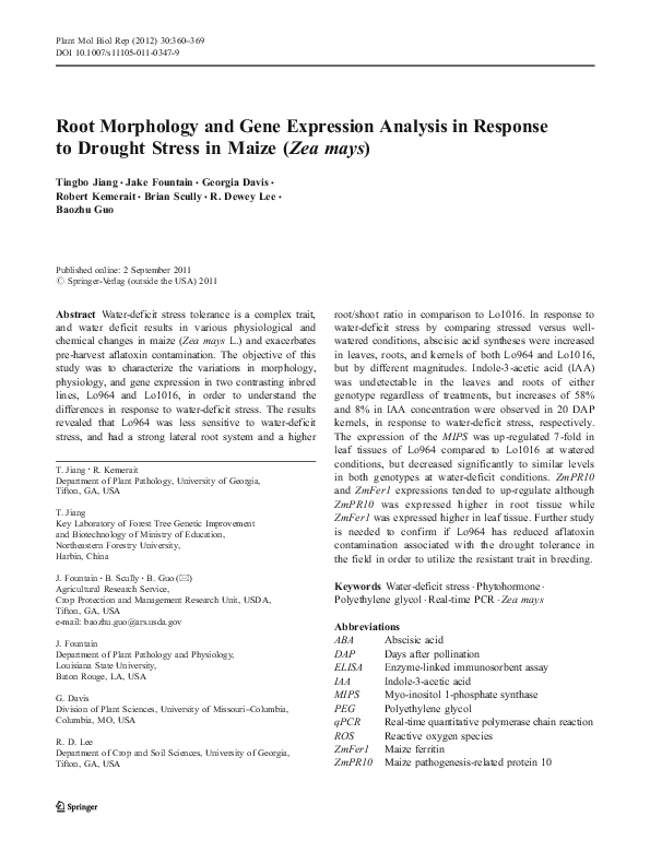 (PDF) Root Morphology and Gene Expression Analysis in Response to ...