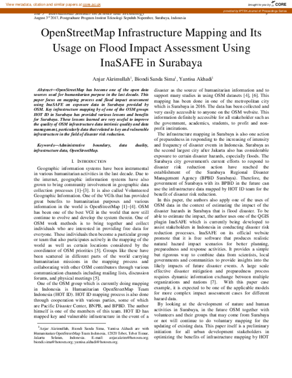 (PDF) OpenStreetMap Infrastructure Mapping and Its Usage on Flood ...