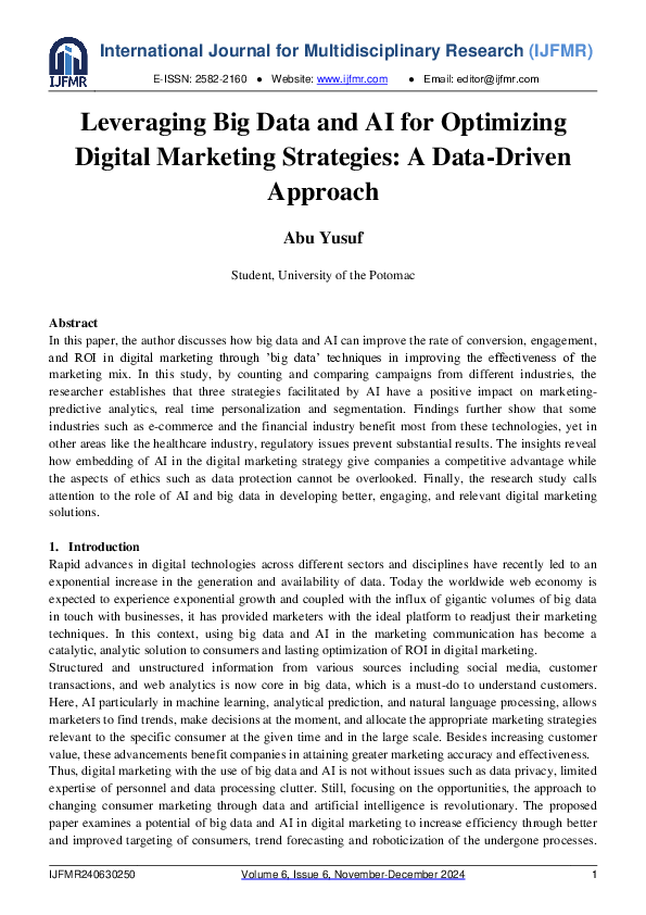 (PDF) Leveraging Big Data and AI for Optimizing Digital Marketing ...