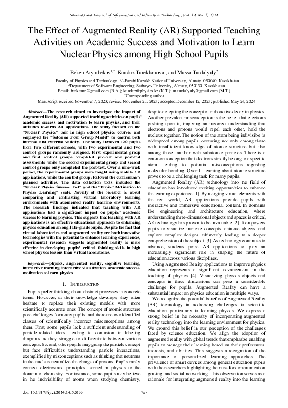 (PDF) The Effect of Augmented Reality (AR) Supported Teaching ...