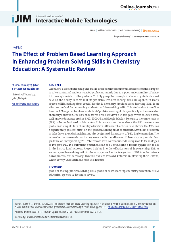(PDF) The Effect of Problem Based Learning Approach in Enhancing ...