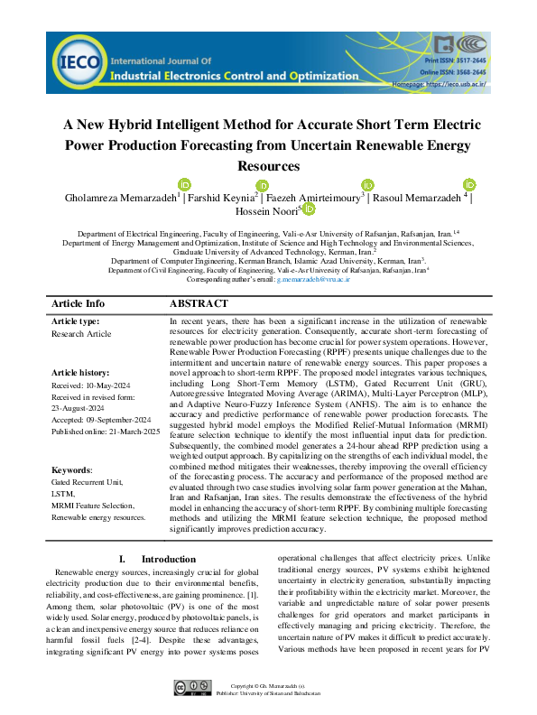 (PDF) A New Hybrid Intelligent Method for Accurate Short Term Electric ...