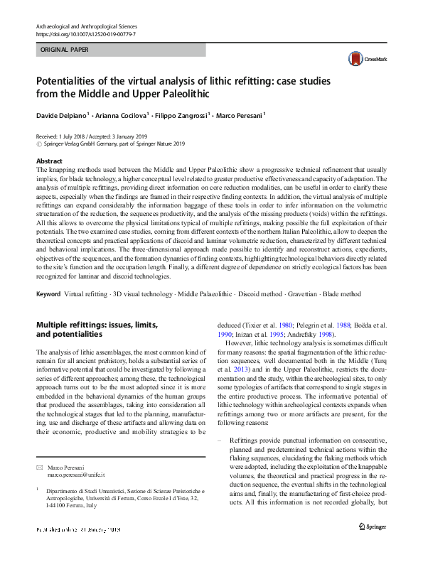 (PDF) Potentialities of the virtual analysis of lithic refitting: case ...