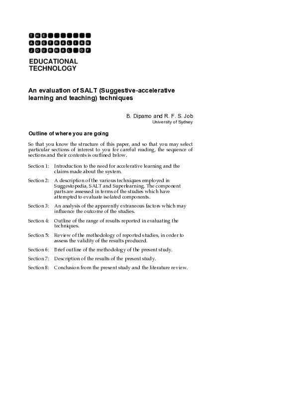 (PDF) An evaluation of SALT (Suggestive-accelerative learning and ...