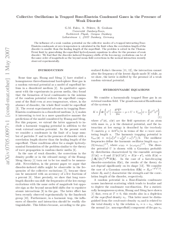 (PDF) Collective oscillations in trapped Bose-Einstein-condensed gases ...
