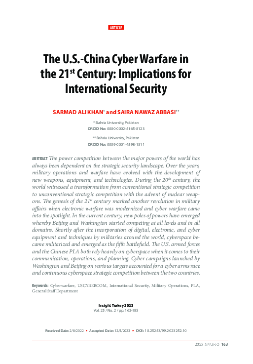 (PDF) The U.S.-China Cyber Warfare in the 21 st Century: Implications ...