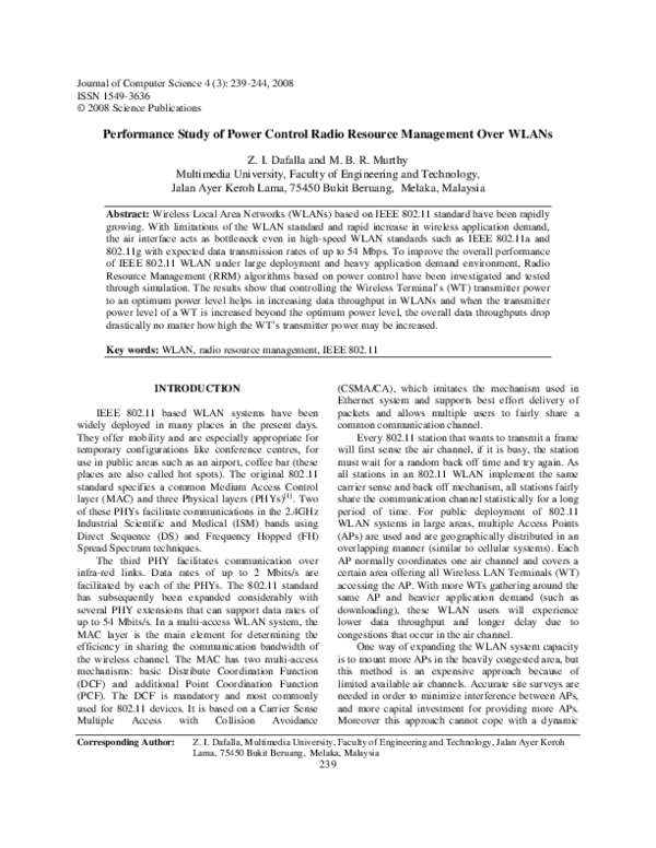 (PDF) Performance Study of Power Control Radio Resource Management Over ...