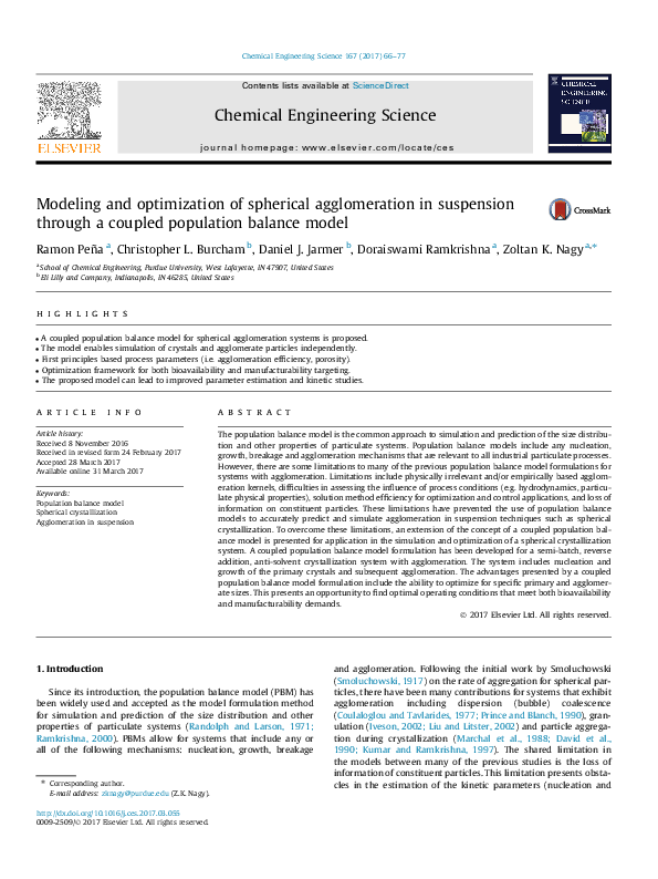 (PDF) Modeling and optimization of spherical agglomeration in ...