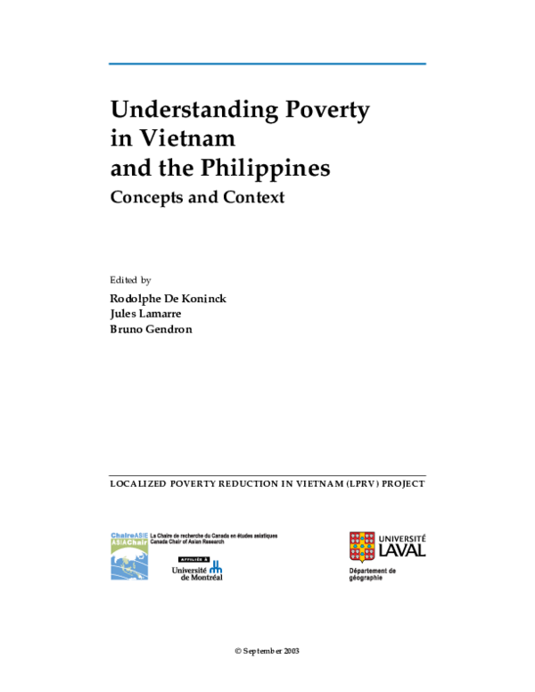 (PDF) Understanding poverty in Vietnam and the Philippines: concepts ...