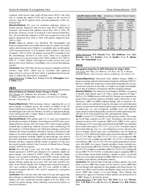 (PDF) Referral Patterns for Pediatric Proton Therapy in Florida