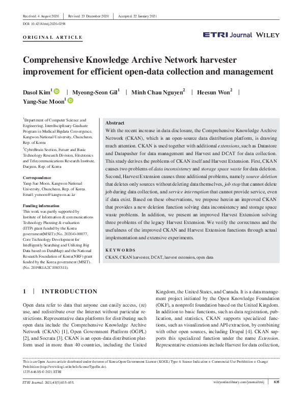 (PDF) Comprehensive Knowledge Archive Network harvester improvement for ...