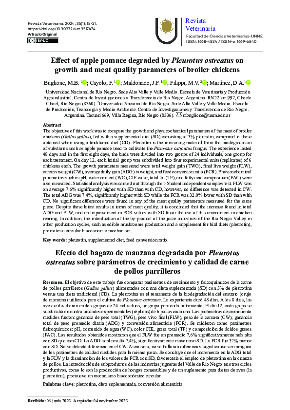 (PDF) Effect of apple pomace degraded by Pleurotus ostreatus on growth ...