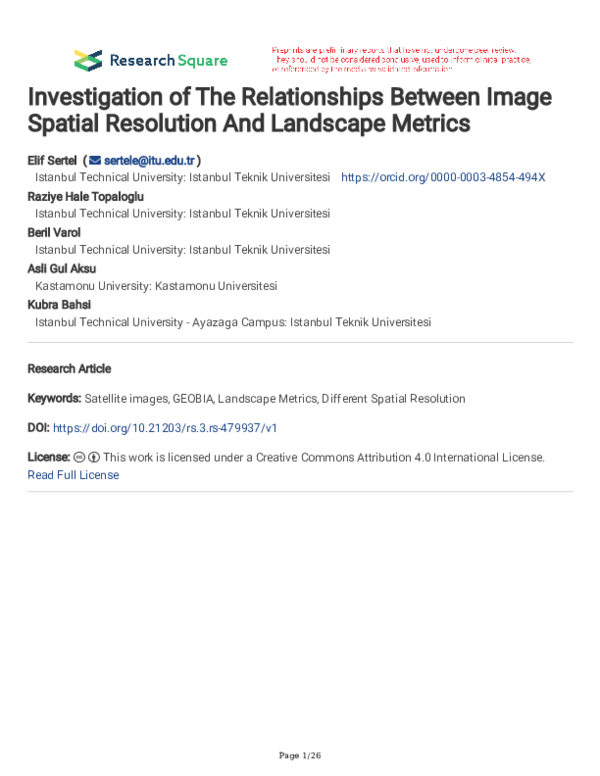 (PDF) Investigation of The Relationships Between Image Spatial ...