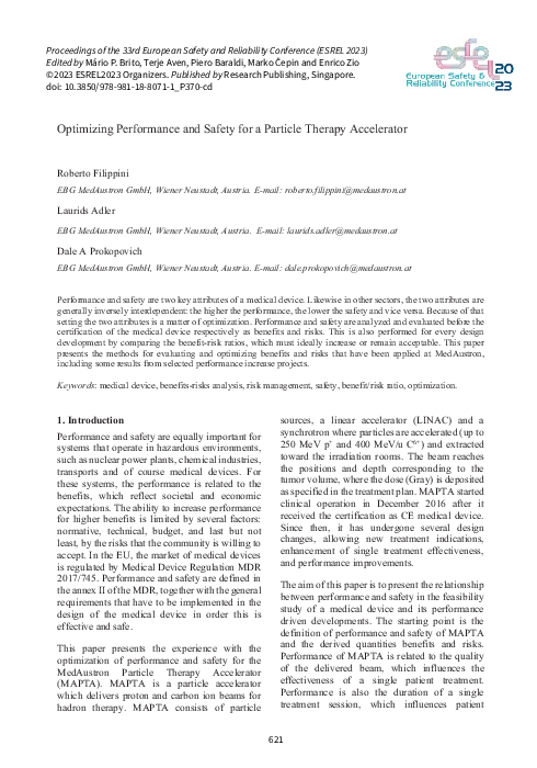 (PDF) Optimizing Performance and Safety for a Particle Therapy Accelerator