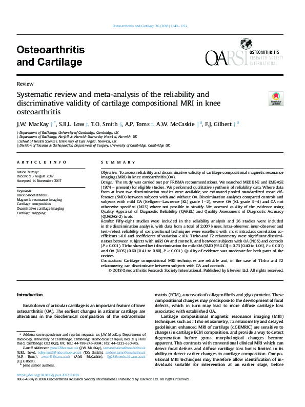 (PDF) Systematic review and meta-analysis of the reliability and ...