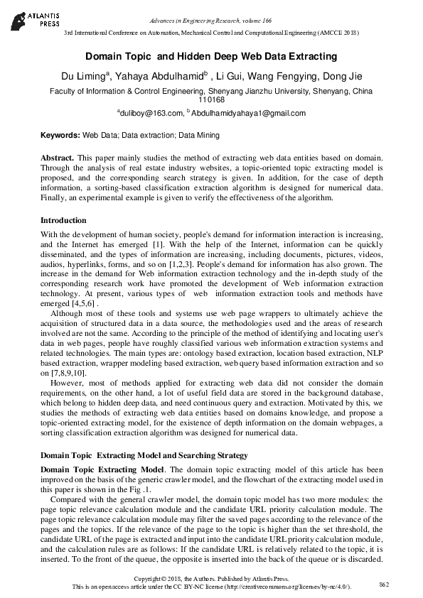 (PDF) Domain Topic and Hidden Deep Web Data Extracting
