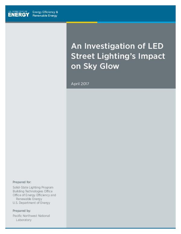 (PDF) An Investigation of LED Street Lighting's Impact on Sky Glow