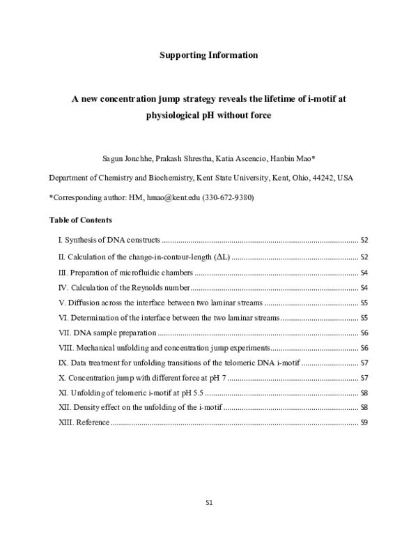 (PDF) A New Concentration Jump Strategy Reveals the Lifetime of i-Motif ...