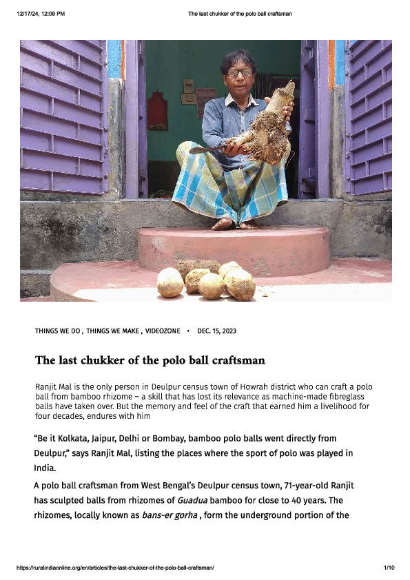(PDF) The last chukker of the polo ball craftsman