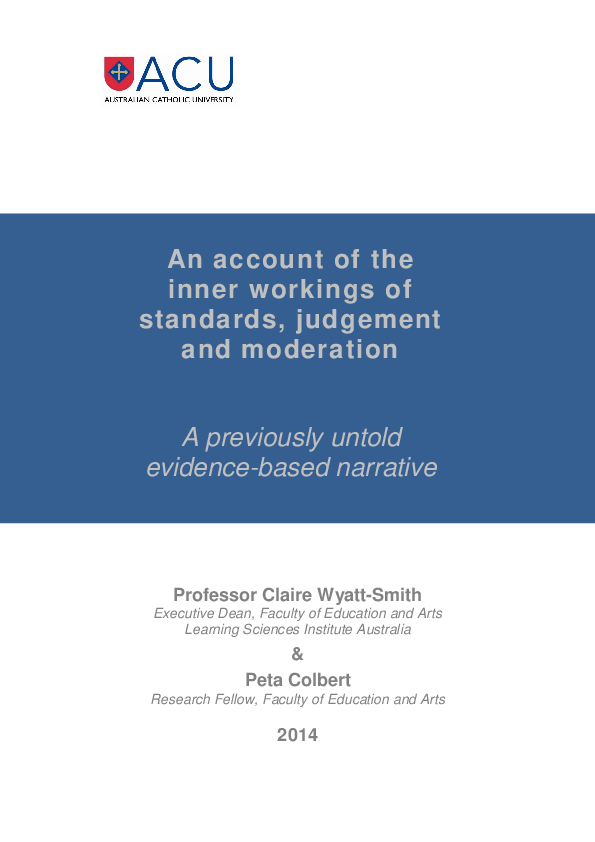 (PDF) An account of the inner workings of standards, judgement and ...