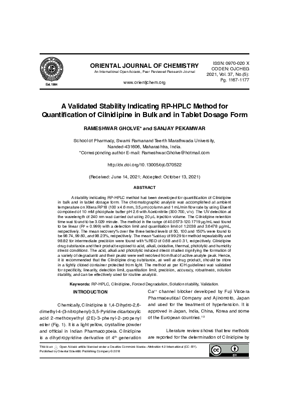 (PDF) A Validated Stability Indicating RP-HPLC Method for ...