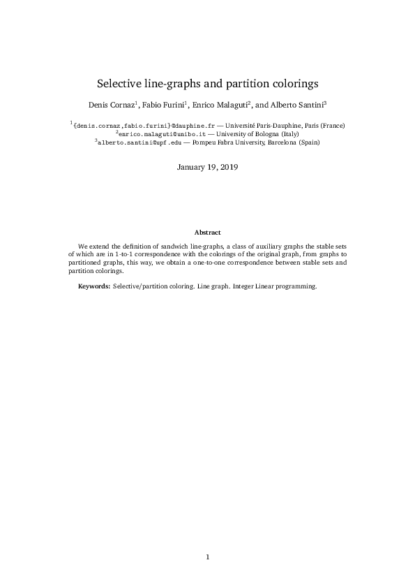 (PDF) Selective line-graphs and partition colorings