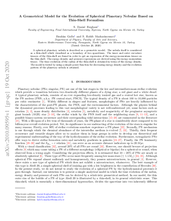(PDF) A geometrical model for the evolution of spherical planetary ...