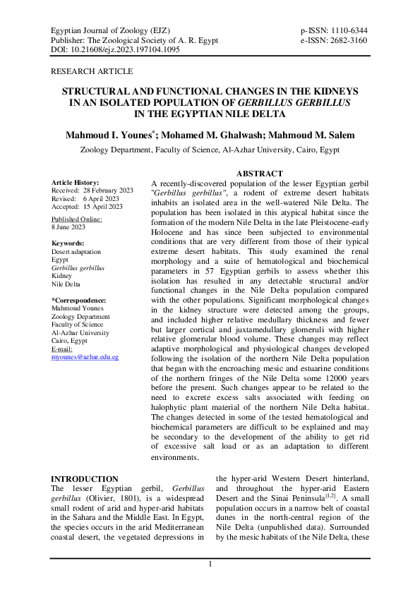 (PDF) Structural and Functional Changes in the Kidneys in an Isolated ...