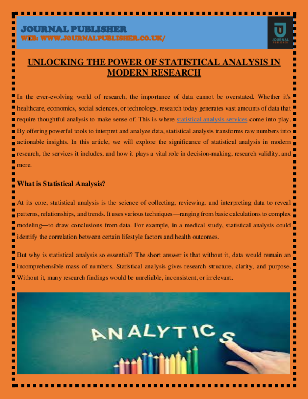 (PDF) UNLOCKING THE POWER OF STATISTICAL ANALYSIS IN MODERN RESEARCH