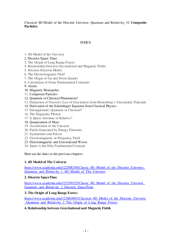 (PDF) Classical 4D Model of the Discrete Universe: Quantum and ...