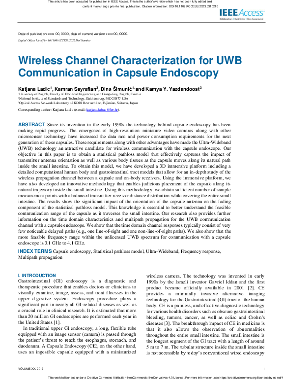 (PDF) Wireless Channel Characterization for UWB Communication in ...