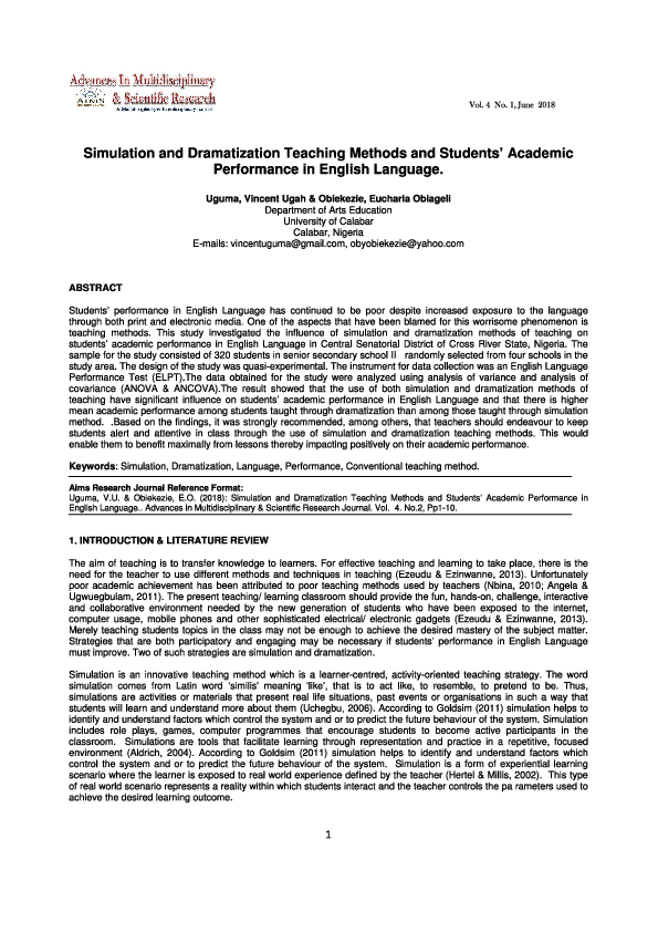 (PDF) Simulation and dramatization teaching methods and students ...