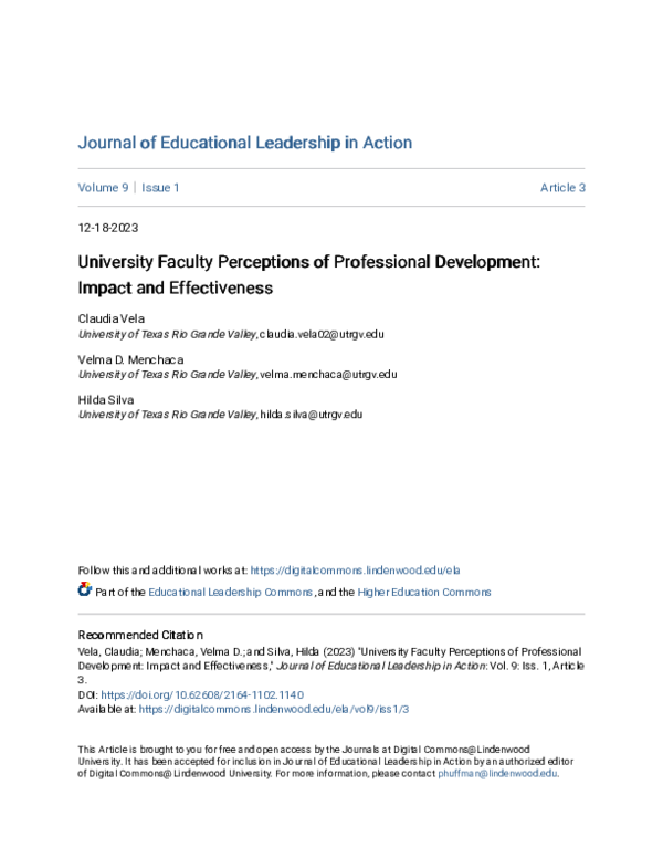 (PDF) University Faculty Perceptions of Professional Development ...