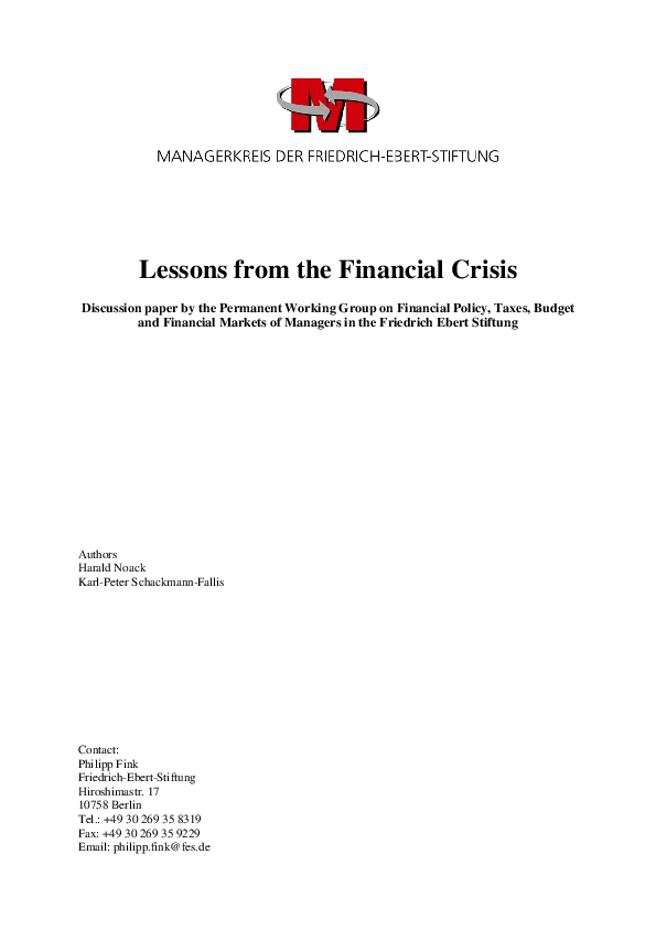 (PDF) Lessons from the Financial Crisis