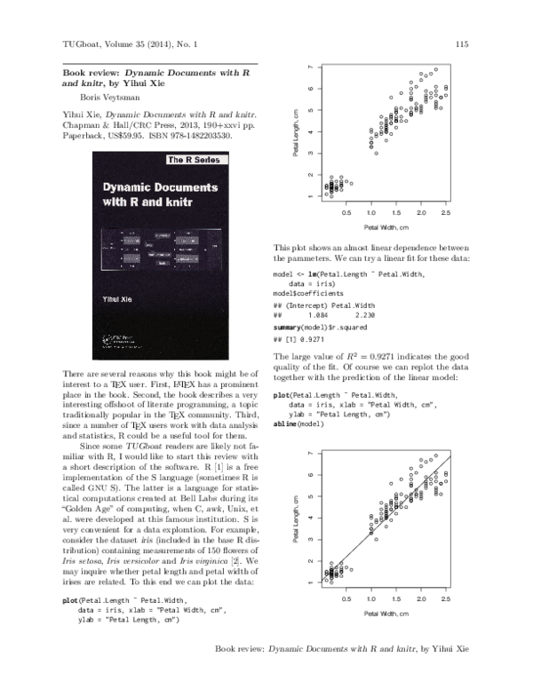 (PDF) Book review: Dynamic Documents with R and knitr, by Yihui Xie