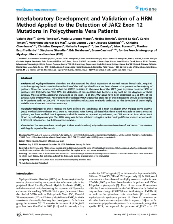(PDF) Interlaboratory Development and Validation of a HRM Method ...