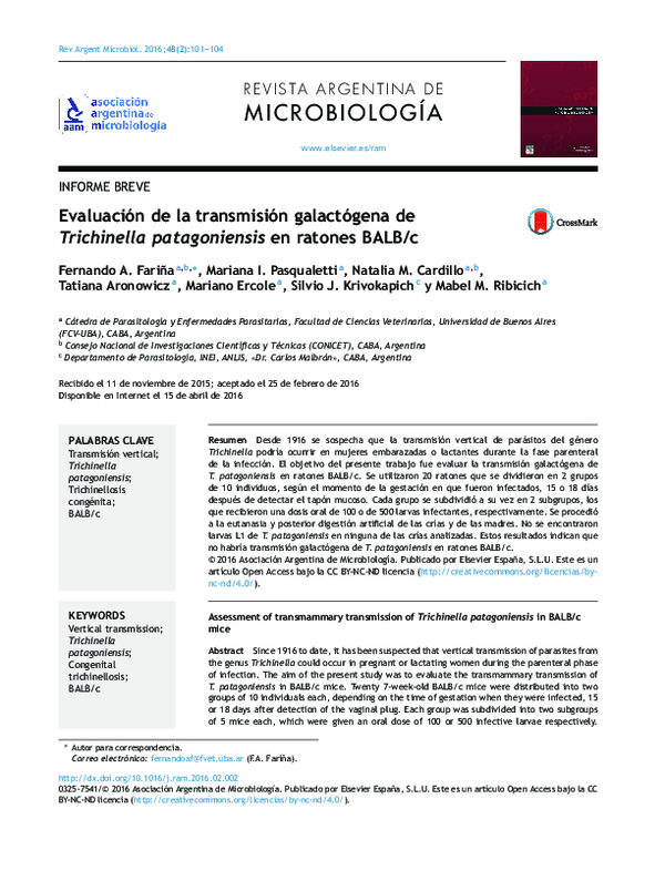 (PDF) Evaluación de la transmisión galactógena de Trichinella ...